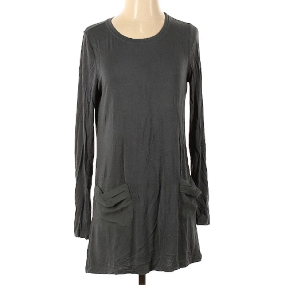 LOGO by Lori Goldstein Gray Casual Tunic Size Small